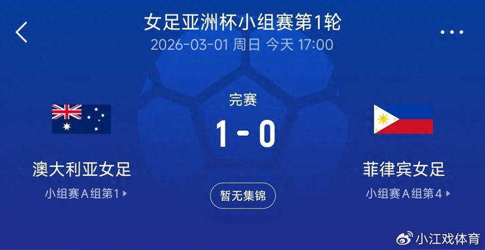 1-0赢了个寂寞！澳大利亚女足主场险翻车，给中国女足敲了个响雷|菲律宾|女足亚洲杯|揭幕战|角球|素材_新浪体育_新浪新闻